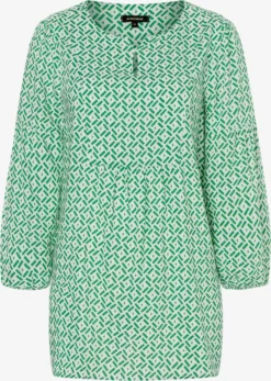 MORE&MORE Blouses Met Korte Mouw Blouse Dames Groen / Wit