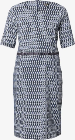 MORE&MORE Jerseyjurken Jurk Dames Navy / Smoky Blue