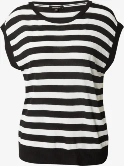 MORE&MORE Fijngebreide Truien Trui Dames Zwart / Wit