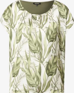 MORE&MORE Blouses Met Korte Mouw Blouse Dames Kaki / Wit