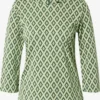 MORE&MORE Shirts Met 3/4 Mouw Shirt Dames Groen