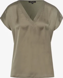 MORE&MORE T-shirts Shirt Dames Olijfgroen