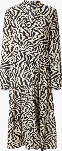 MORE&MORE Blousejurken Blousejurk Dames Zwart