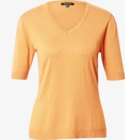 MORE&MORE Fijngebreide Truien Trui Dames Lichtoranje