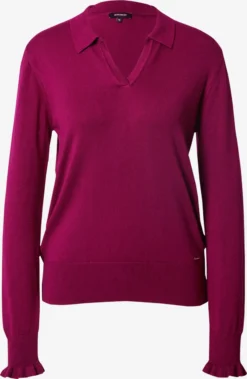 MORE&MORE Fijngebreide Truien Trui Dames Bordeaux