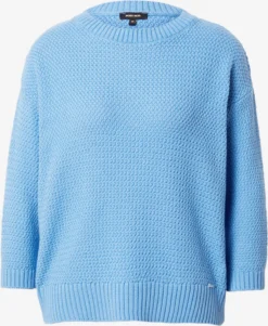 MORE&MORE Basic Truien Trui Dames Lichtblauw