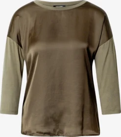 MORE&MORE Shirts Met 3/4 Mouw Shirt Dames Kaki