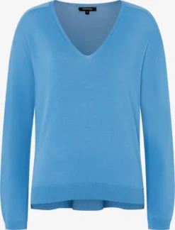 MORE&MORE Basic Truien Trui Dames Hemelsblauw