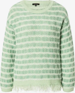 MORE&MORE Truien Trui Jacquard Dames Pastelgroen